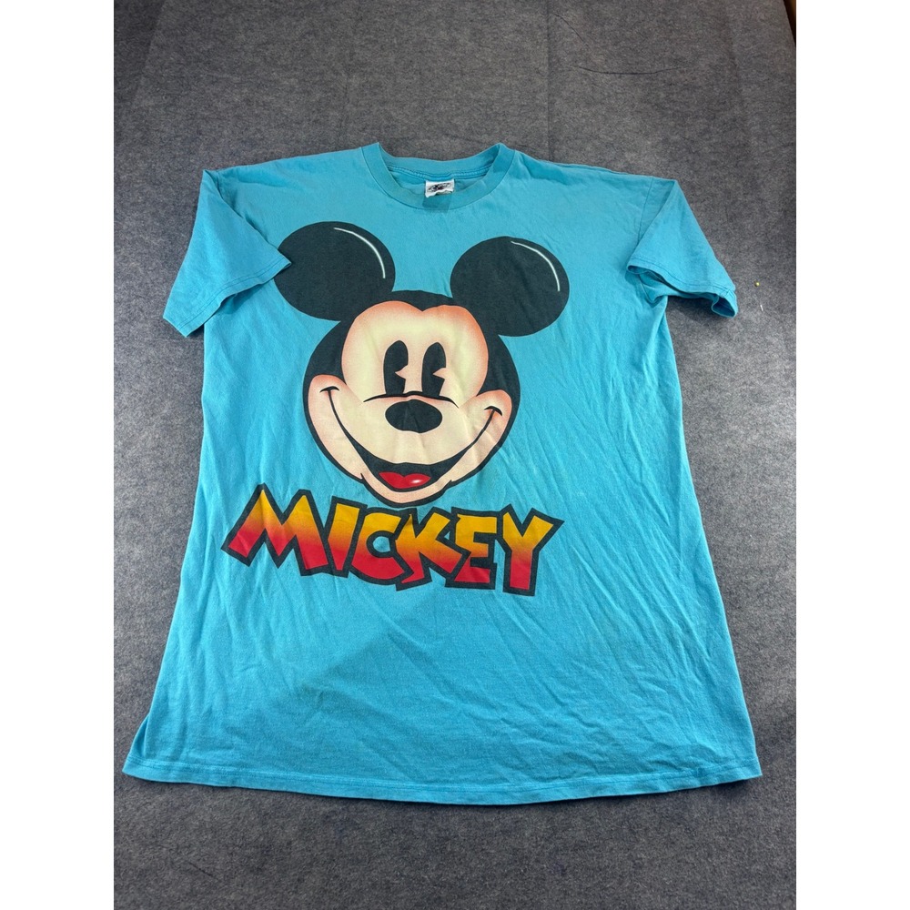 VTG Mickey & Co Disney T-Shirt Blue Oversized Graphic Tee One Size Fits All SEE